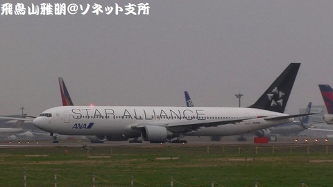 全日本空輸 JA614A＠成田国際空港。RWY34Lエンドより。