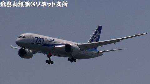 全日本空輸 JA808A＠東京国際空港。浮島町公園より。