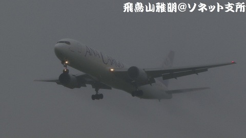 全日本空輸（ANAカーゴ） JA8356＠雨天下の成田国際空港。RWY34Lエンドより。
